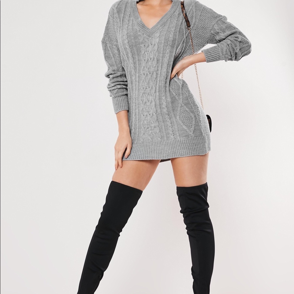 SOLD NWT MISSGUIDED Cable Knit Sweater Dress